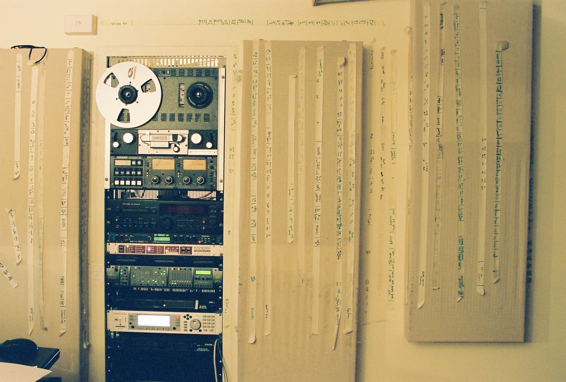 Infidel Studios Control Room gear rack and scribble strips