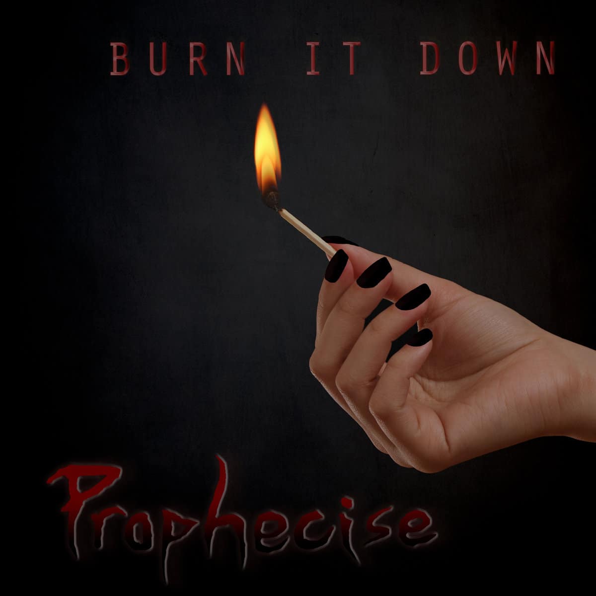 Cover art for Burn It Down by Prophecise. Full record & mix: Infidel Studios